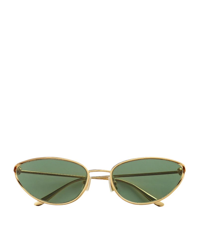 Knot Cat Eye Sunglasses (Gold/Green)