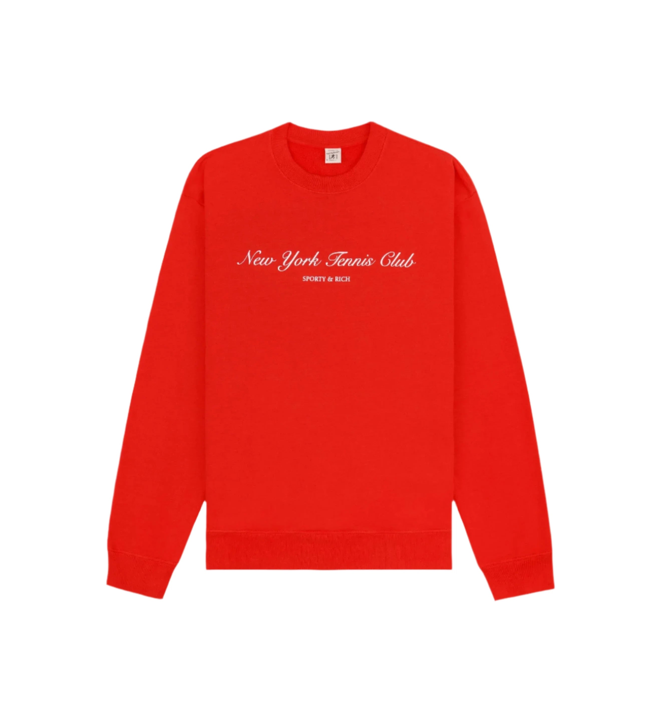 NY Tennis Club Crewneck Sweatshirt (Bright Red/White)