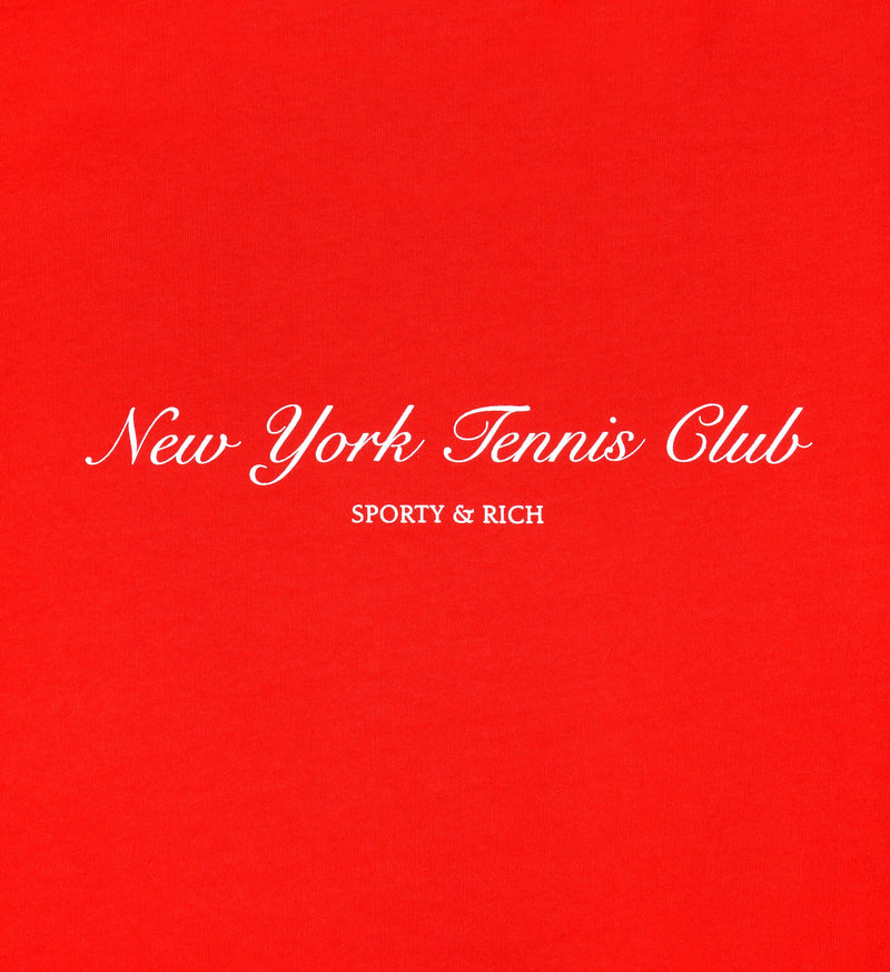 NY Tennis Club Crewneck Sweatshirt (Bright Red/White)