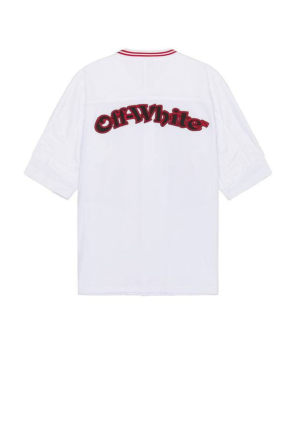 Gothic Logo Hybr Baseball Shirt (White/Red)