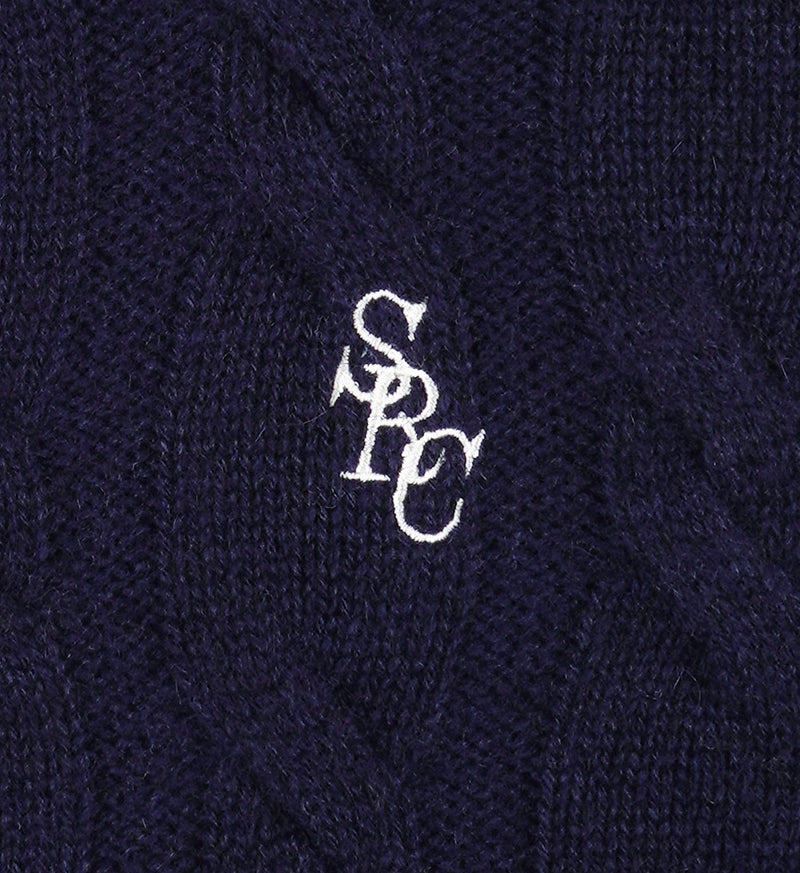 SRC Cable-knit Cashmere Trousers (Navy)