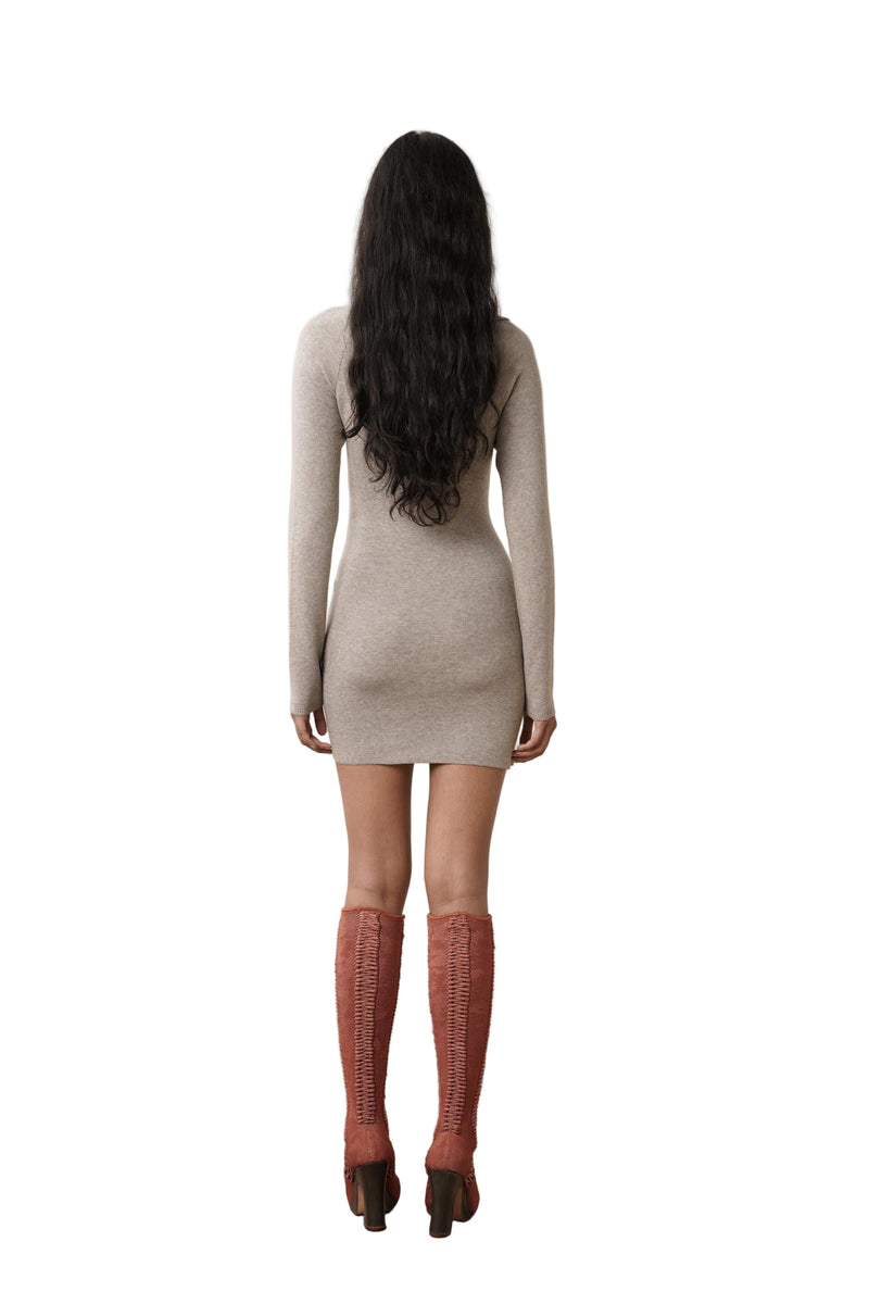 Tartan Asymmetric Dress (Ginger/Grey)