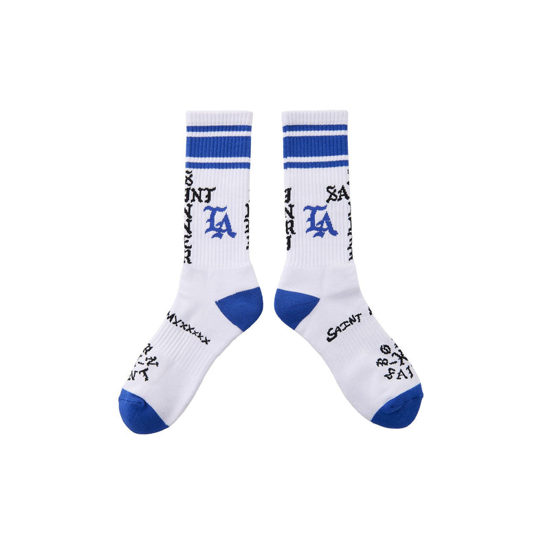 Saint Sinner Socks (White/Blue)