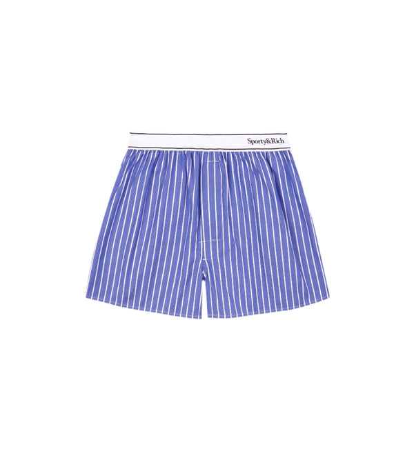 Serif Logo Boxer Shorts (Blue/White Stripe)