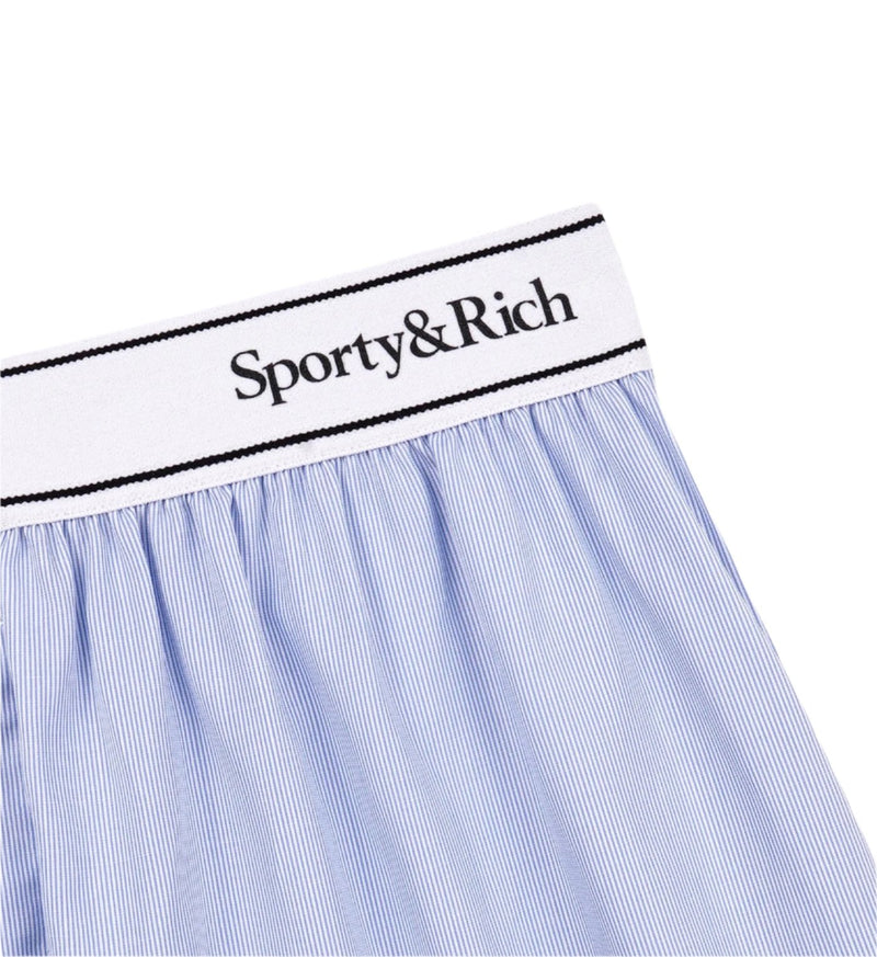 Serif Logo Boxer Shorts (Blue/White Thin Stripe Black)