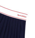 Serif Logo Pleated Skirt (Navy/White/Bright Red)