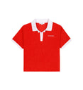 Serif Logo Terry Polo (Bright Red/White)