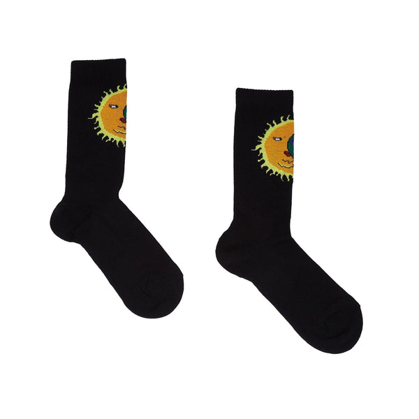 Moon Earth Jacquard Socks (Black)