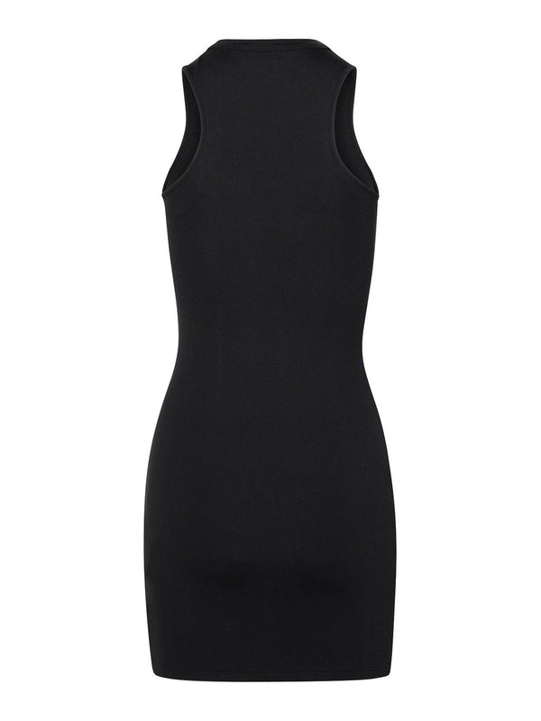 Sleek Rowing Logo-print Mini Dress (Black)