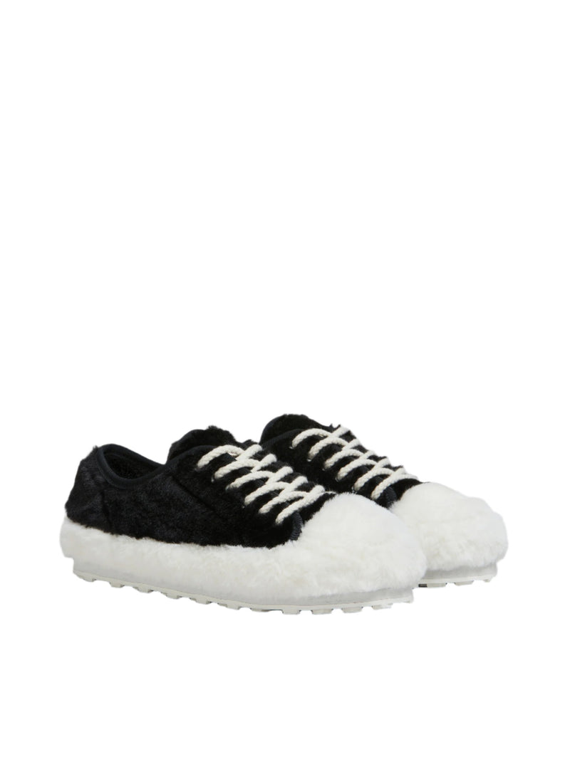 Women's Fluffy Sneakers (Black/White)