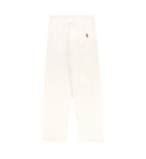 SRC Cable-knit Cashmere Trousers (Cream)