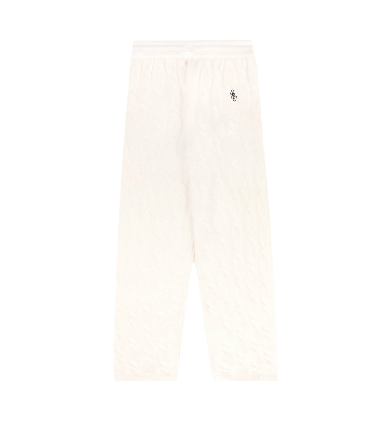 SRC Cable-knit Cashmere Trousers (Cream)