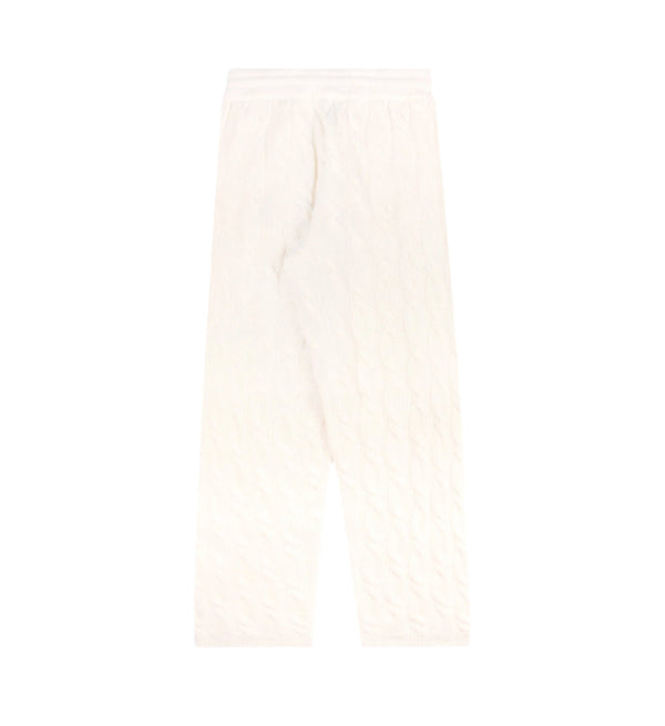 SRC Cable-knit Cashmere Trousers (Cream)