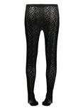 Moon Diamond Mesh Jacquard Tights (Black)