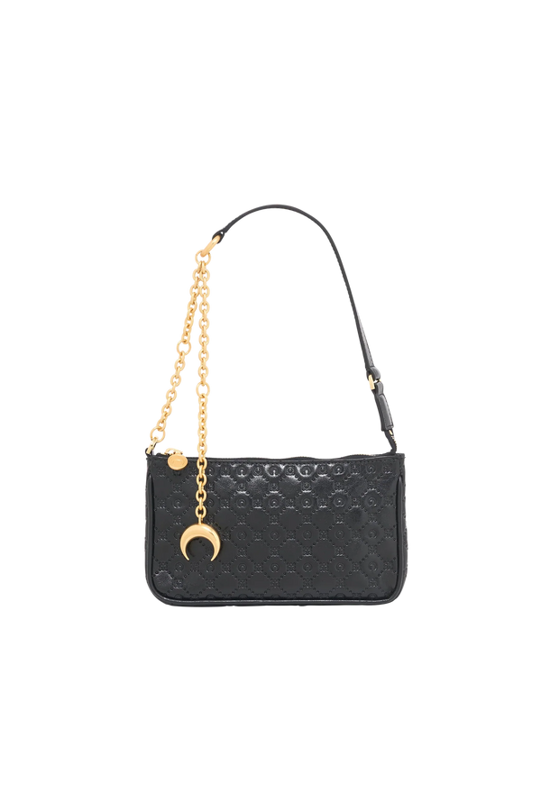 Moonogram Embossed Leather Core Bag (Black)