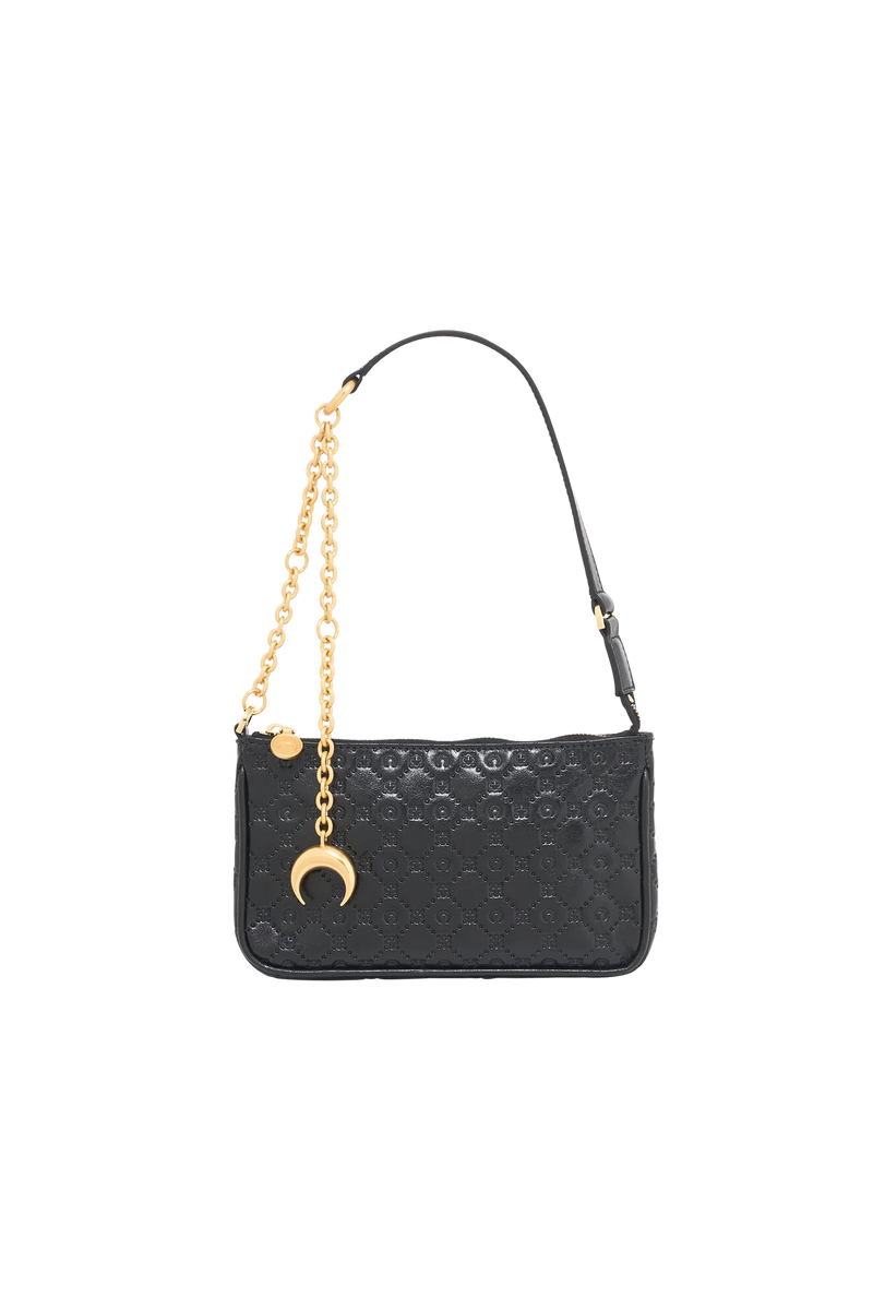 Moonogram Embossed Leather Core Bag (Black)