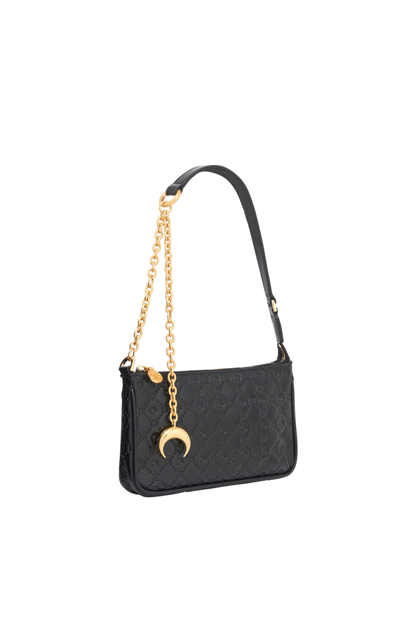 Moonogram Embossed Leather Core Bag (Black)