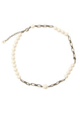 Pearl And Chain Choker (Silver)