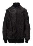 Soft Leather Double Zip Blouson (Black)