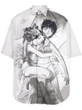 Anime Short Sleeved Shirt (Black/White)