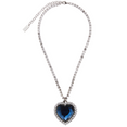 Crystal Heart Necklace (Blue)