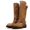 Edeed Riding Boots With Belt And Chains (Camel)