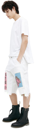 Shorts With Patches (White)
