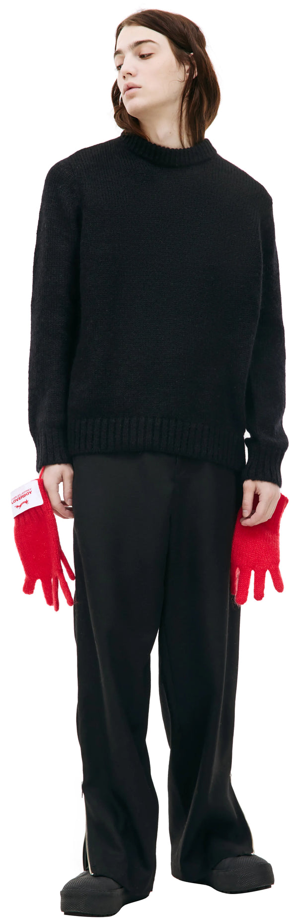 Gloves Mohair Jumper (Black/Red)
