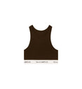 Serif Logo Ribbed Cropped Tank (Chocolate)