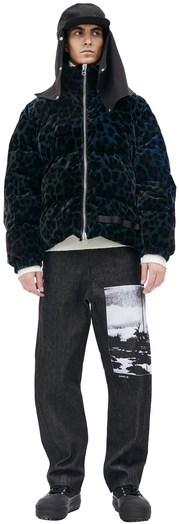 Trace Velvet Puffer Jacket (Leopard)