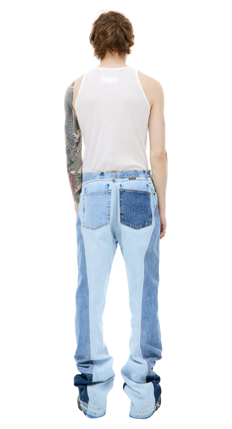 Reconstructed Raw Denim Pants (Blue)