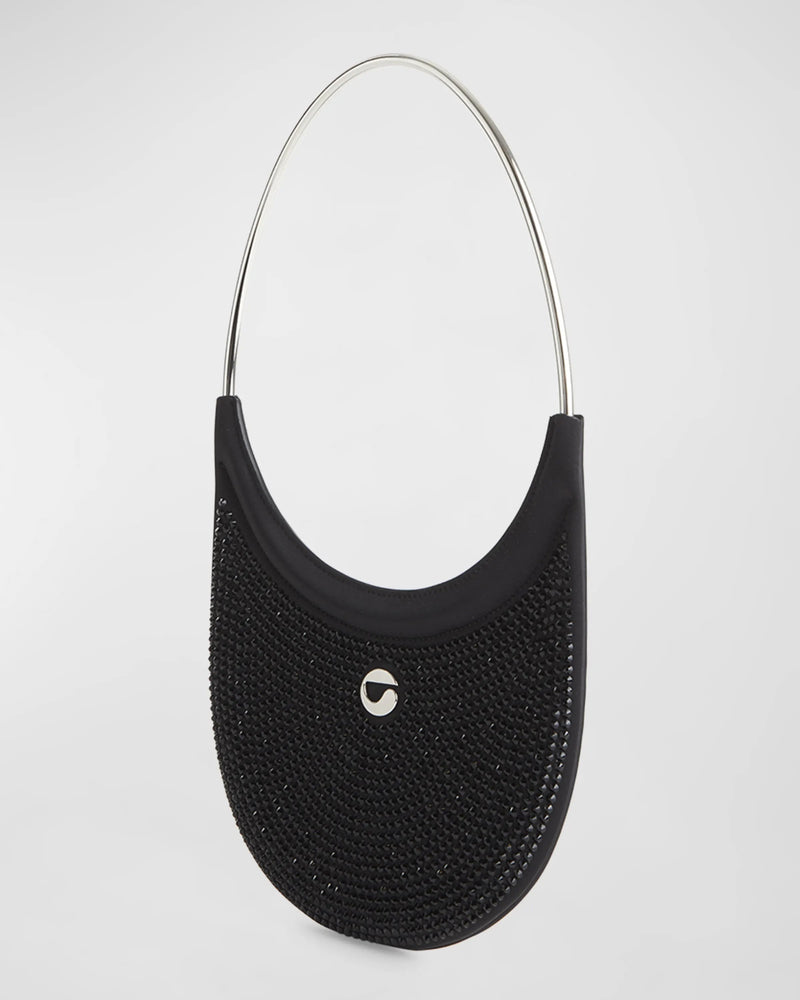 Crystal Embellished Ring Swipe Bag (Black)