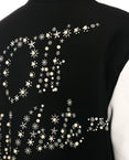 WO EMB Bling Stars Varsity Jacket (Black/Off-White)