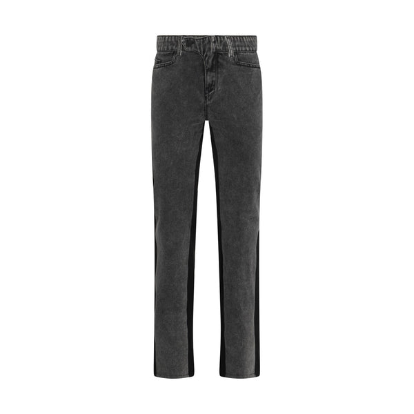 Bi-tone Straight Leg Jeans (Washed Black/Black)