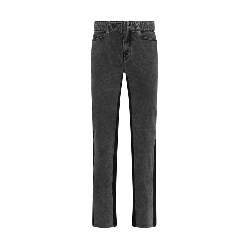 Bi-tone Straight Leg Jeans (Washed Black/Black)