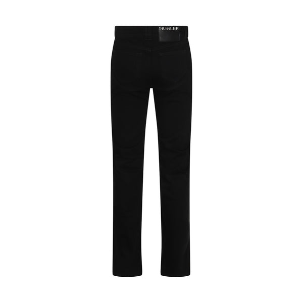 Bi-tone Straight Leg Jeans (Washed Black/Black)