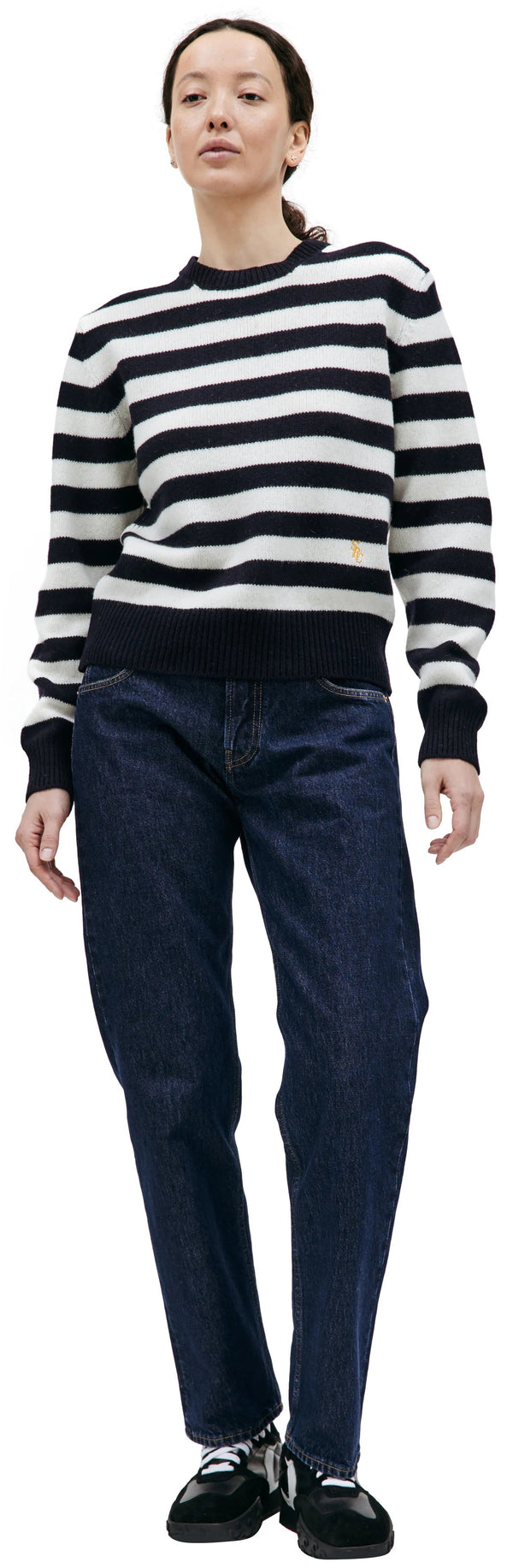 SRC Wool Crewneck (Navy/Ecru Stripe)