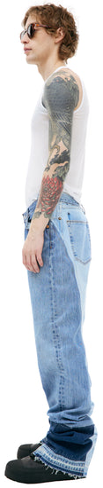 Reconstructed Raw Denim Pants (Blue)