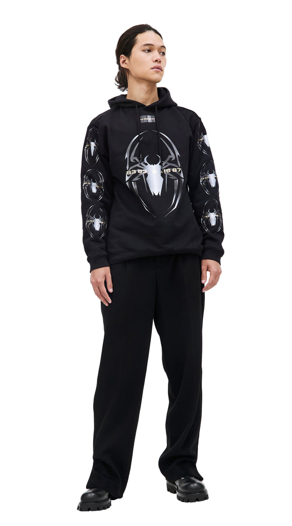 Spider Cotton Hoodie (Black)