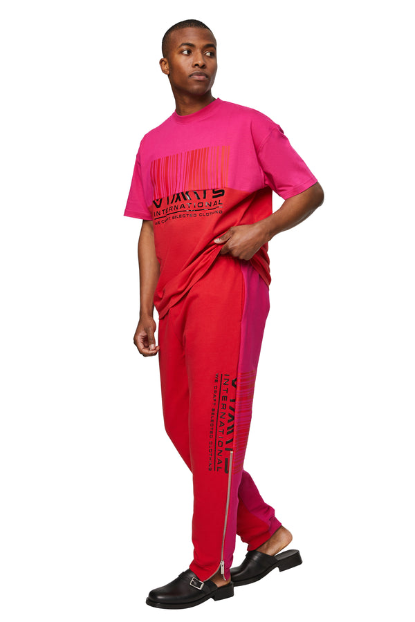International Printed Sweatpants (Hot Pink / Red)