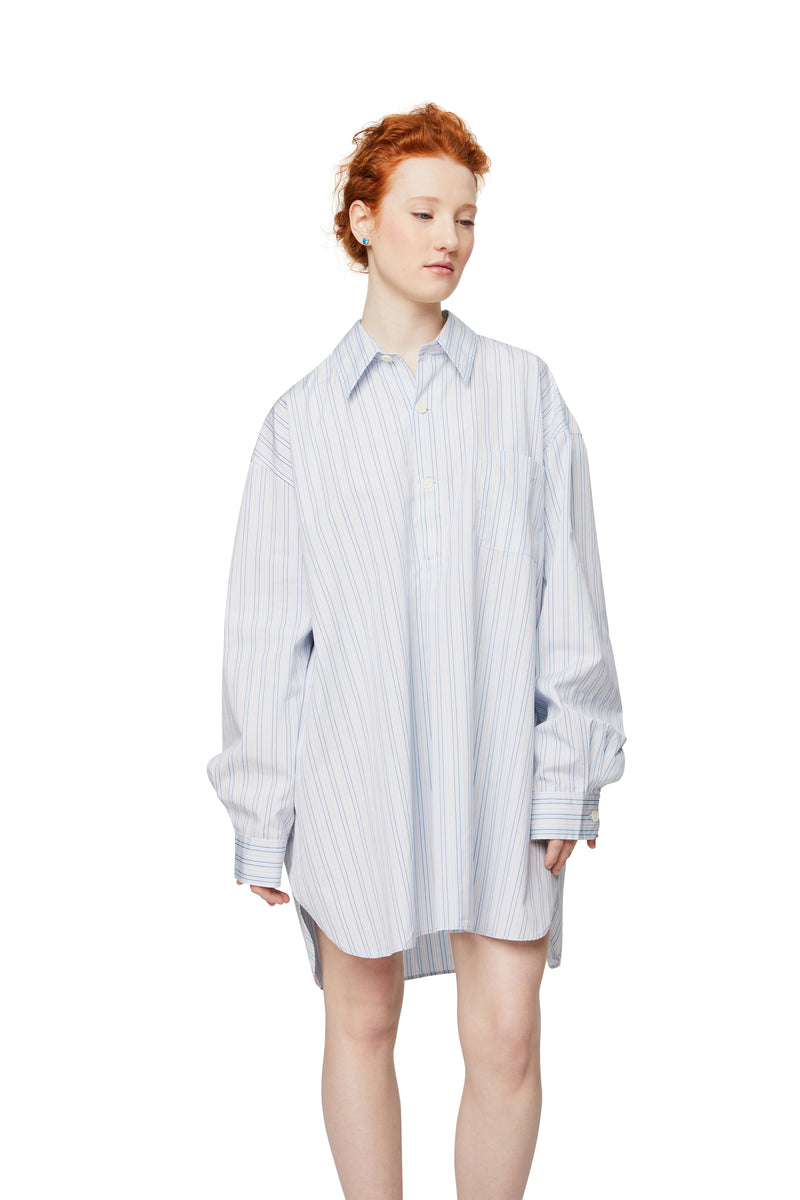 POPOVER SHIRT (SONIC BLUE STRIPE)