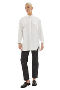 Elongated Cotton Poplin Shirt (White)