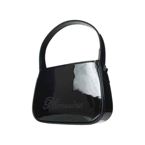 Patent Leather Bag with Rhinestone Logo