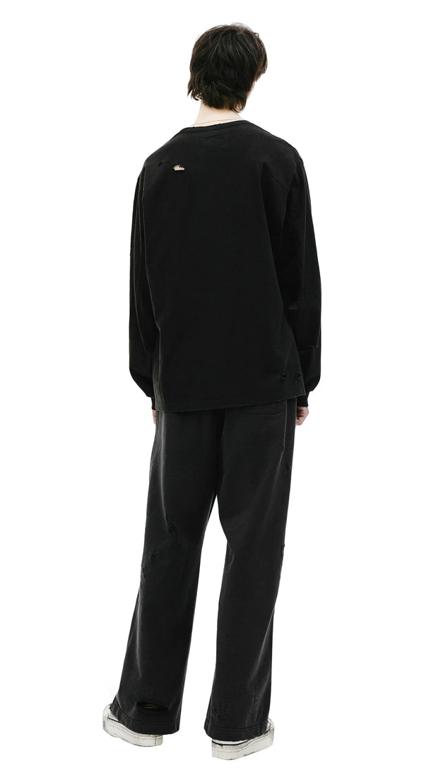 Brand New Distressed Long Sleeve T-shirt (Black)