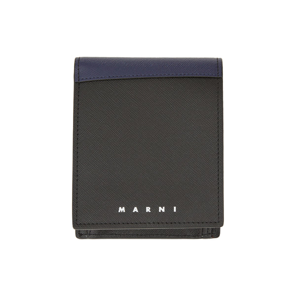 Saffiano Leather Bi-Fold Wallet (Black)