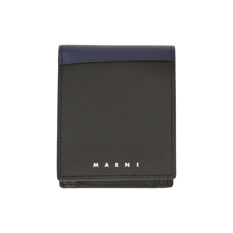 Saffiano Leather Bi-Fold Wallet (Black)