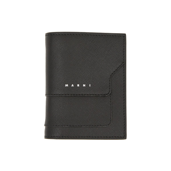 Black Saffiano Leather Bi-Fold Wallet (Black)