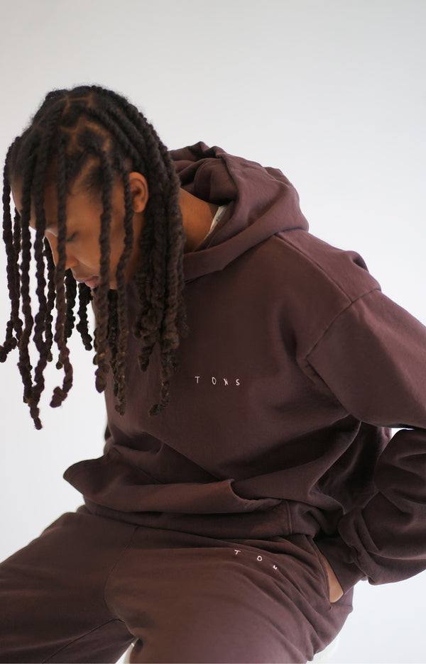 Tons Embroidered Logo Hoodie (Chocolate)