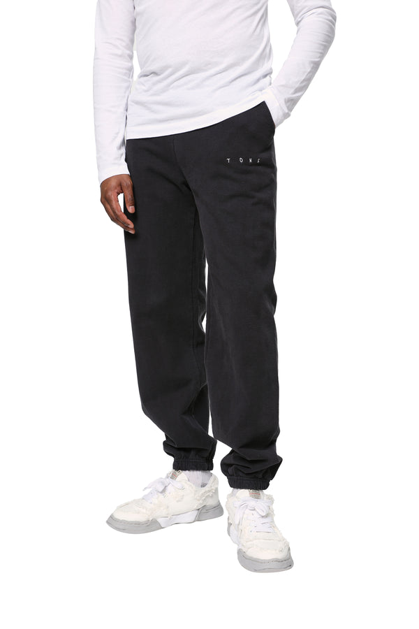 Tons Cotton Embroidered Logo Sweatpants (Off Black)