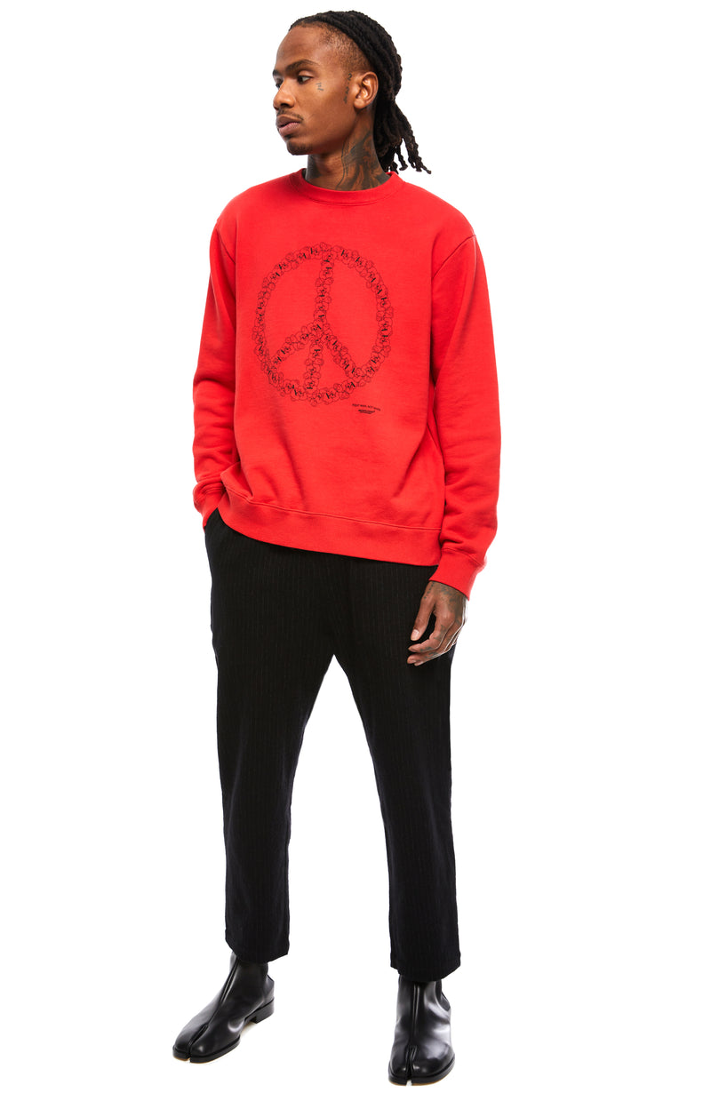Peace Sign Sweatshirt in Red